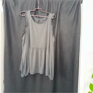 Gray cut out Women's Top